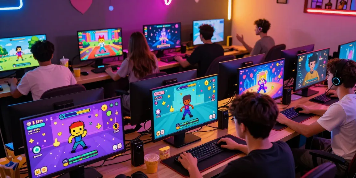 Engaging scene of players immersed in online porn games with vibrant graphics and interactive gameplay.