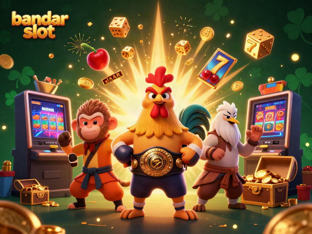 Mainkan bandar slot dengan keseruan jackpot dalam ilustrasi 3D yang menampilkan karakter unik.